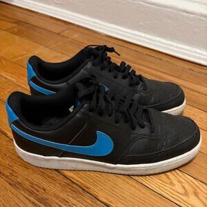 Nike Black low tops Blue swoosh US 10